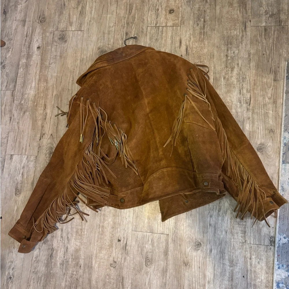 Vintage Chia 1980’s Suede Leather Fringe Jacket - Picture 3 of 5